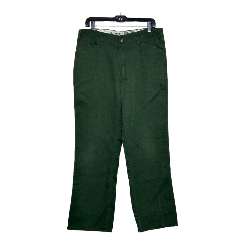 Vintage Ben Davis Twill Pants Size 36x30.5 Dark Green Gorilla Cut Work Workwear
